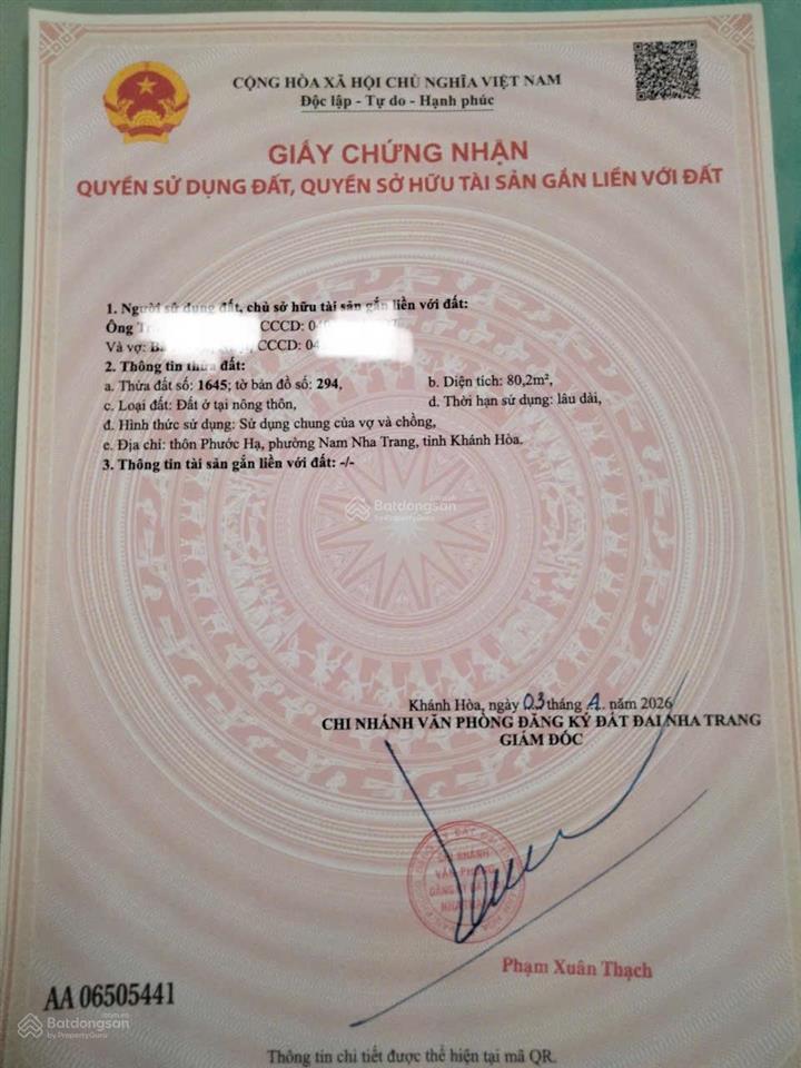 Bán lô đất 2 mặt tiền phước đồng, nha trang giá chỉ 1 tỷ 450