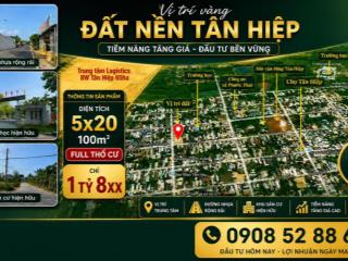 Hàng nóng !!! đất nền khu dân cư bàn cờ tân hiệp phước thái