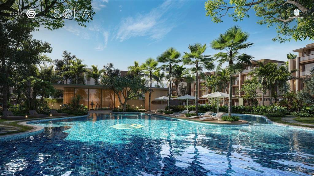 Bán cặp căn biệt thự song lập sola 16x19m, dt đất 304m2, 5 tầng, 3 mặt giáp sông, ngay trung tâm q2