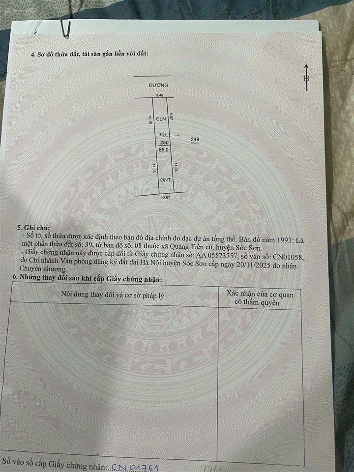 Bán đất đẹp tại thôn điền xá  xã quang tiến  huyện sóc sơn  hà nội