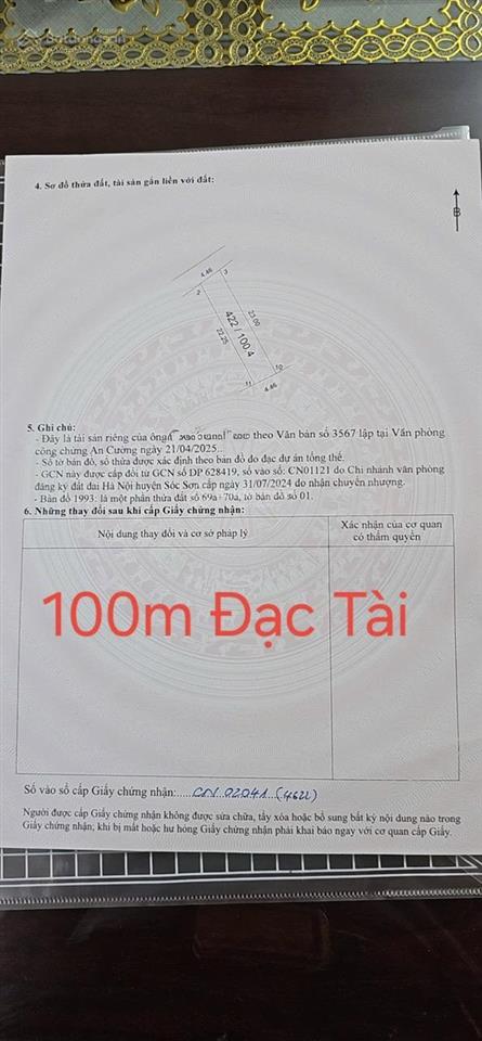 Đất nền tại đạc tài cần bán 100,4m2. hàng hot!