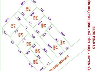 Bán 5 lô 80m2 đất thôn đồng roi  dược thượng  sóc sơn