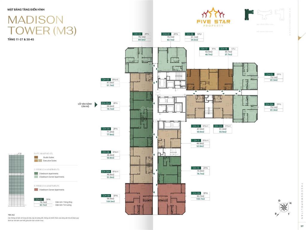 Bán căn hộ 1pn chung cư the cosmopolitan cổ loa 46m2 giá tốt.  0976 069 ***