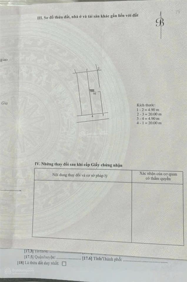 Bán 98m2 thổ cư giáp vin ocp1 kiêu kỵ, gia lâm, hà nội.  0985 299 ***