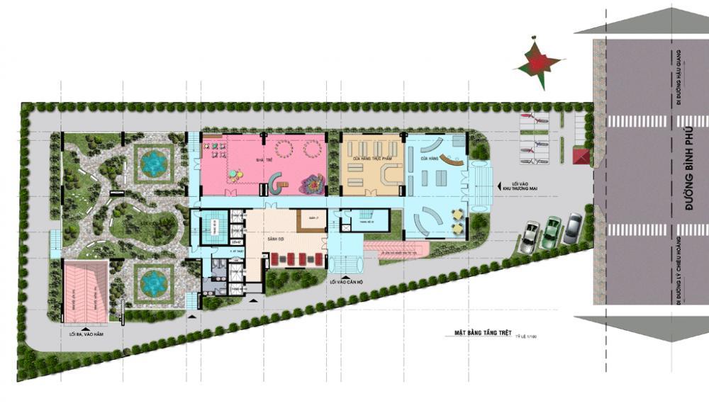 Căn hộ blue shaphire, 29 bình phú, ngay metro bình phú, q.6, 75m2, 2.75 tỷ, sh. linh 0902 505 ***