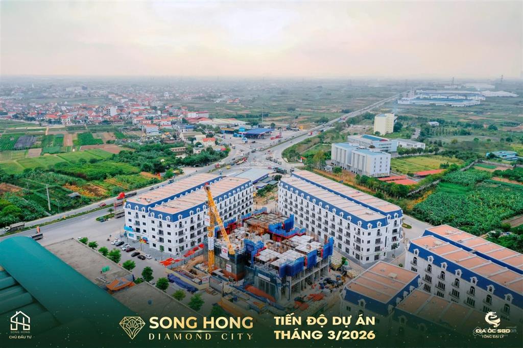 Trực tiếp cđt mở bán dãy lk5 sông hồng diamond city  đối diện chung cư  0334 334 ***