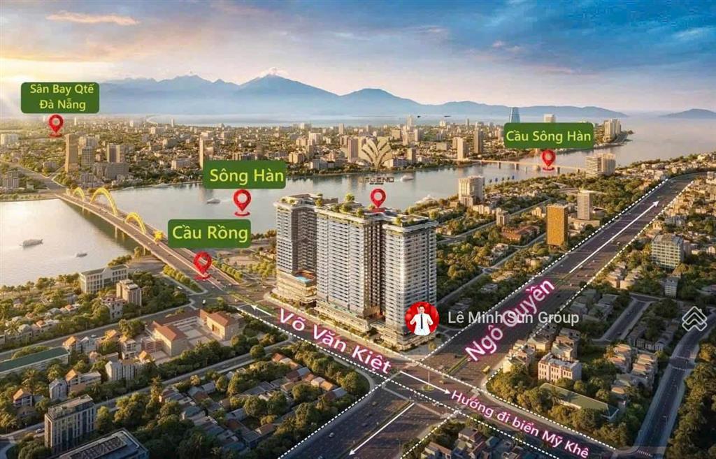 Căn góc 2 mặt tiền giá tốt view sông hàn và view biển tầng cao từ ban công