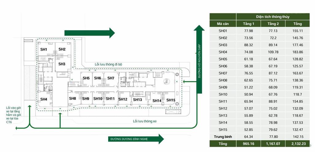 Shophouse khối đế mặt tiền đường biển phạm văn đồng ngay công viên biển đông sầm uất khách