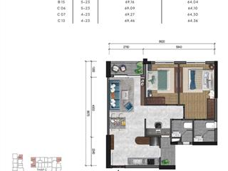 Bán cc the privia kđ 2pn góc logia riêng dt 69m2 , giá 4.490 sổ hồng sẵn. sđt 0764 274 *** gặp bảo