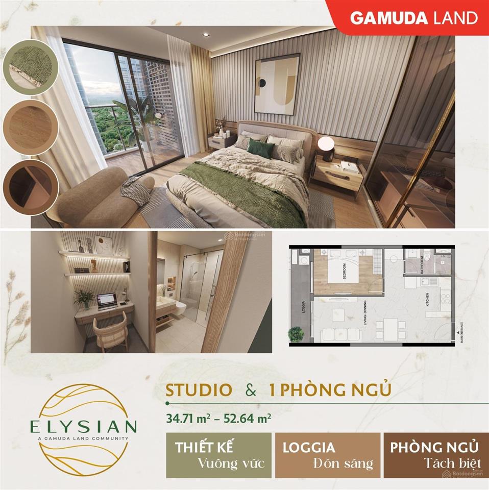 Căn 1pn elysian cần bán. giá 3.250 tỷ nổi bật thị trường, tiến độ tt 65% nhận nhà