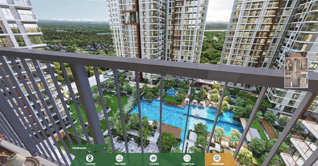Cắt lỗ thấp hơn giá gốc căn 1pn+1 elysian 52m2. tầng sky garden đẹp dự án, dt 52m2