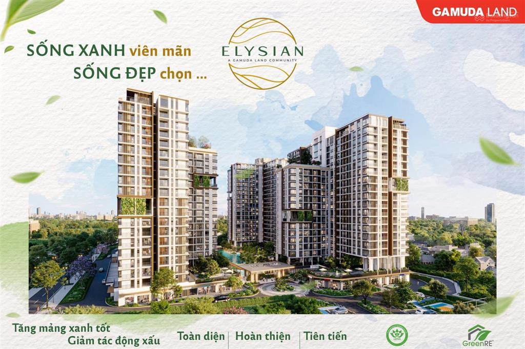Cắt lỗ thấp hơn giá gốc căn 1pn+1 elysian 52m2. tầng sky garden đẹp dự án, dt 52m2