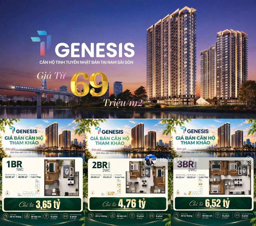 Mở bán căn hộ tod cao cấp chuẩn nhật bản  tt genesis giá 2,5 tỷ 35m2