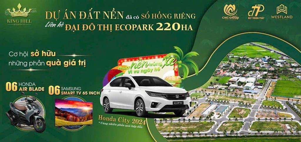 Đất king hill đối diện eco retreat 220ha giáp bình chánh, giá 1,8 tỷ, ck 15%, sổ sẵn sang tên ngay