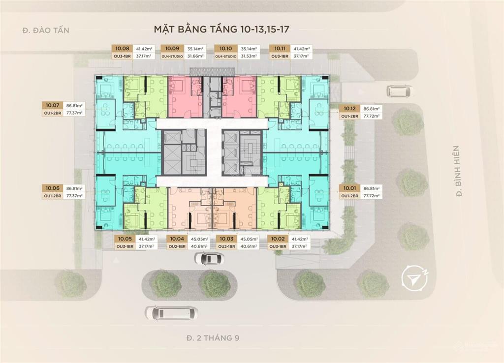 Ch cao cấp 1pn, 1wc và 2pn 2 wc tại m riverside đà nẵng, 104tr/m2, sổ lâu dài, view sông, cầu rồng