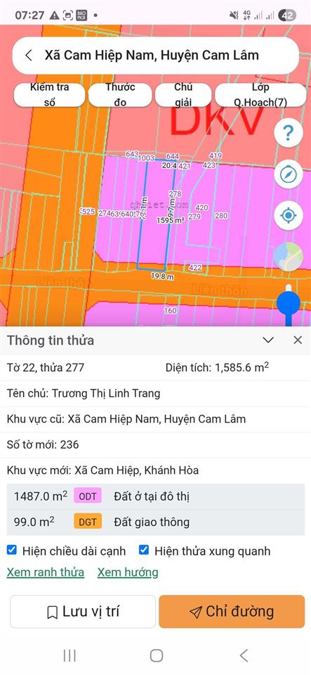Giới thiệu lô đất 1585m2 siêu đẹp tại xã cam lâm 100% thổ cư đường 30 mét giá rẻ