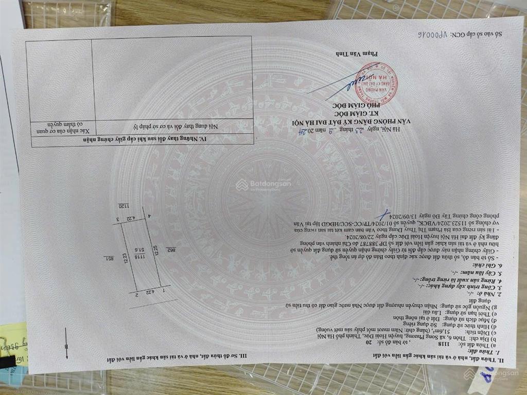 Bán 66m2 đất sđcc tại song phương ngay chân đại lộ thăng long  0902 866 ***