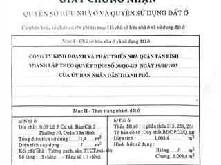 Bán căn shophouse ngang 6m chung cư bàu cát 2 (chính chủ)