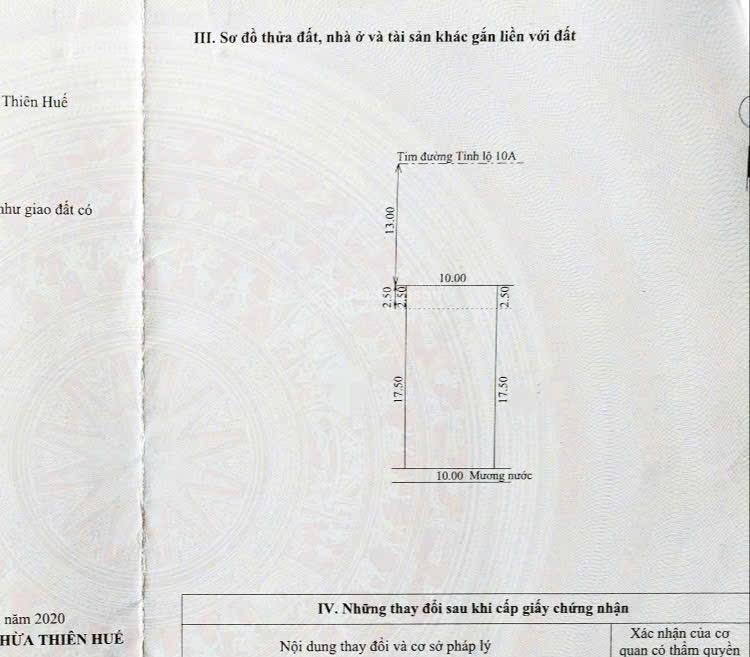 Bán đất mặt tiền tl10  kinh doanh diên đại  gần nhà hàng duyên anh  huế