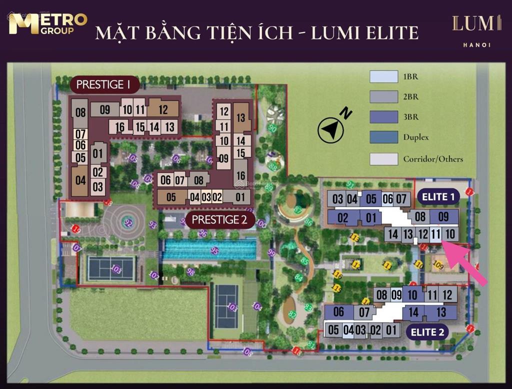 Cực rẻ! chỉ 91tr/m2 lumi hà nội. 2pn2vs 71,3m2 tầng trung 6,55 tỷ bao thuế phí, nội thất cơ bản đẹp