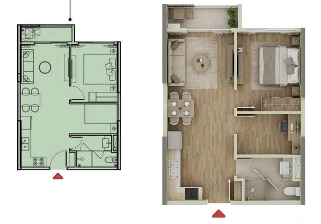 Chính chủ bán căn 1pn+1 dt 47,2m2 giá 2,8 tỷ trả thẳng, 3,15 tỷ vay ls 0% tầng trung view pháo hoa