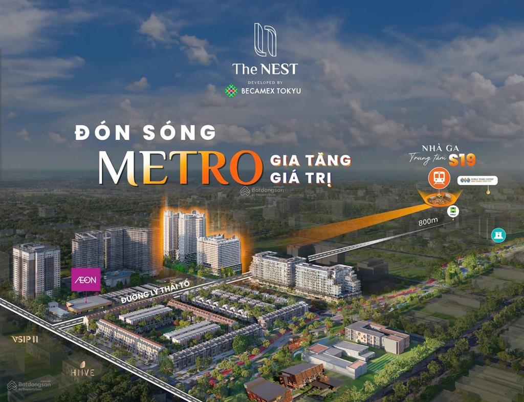 Boooking ngay 3pn 75m2 the nest midori park becamex tokyu dự kiến chỉ 46tr/m2 giá gốc cđt, lk aeon