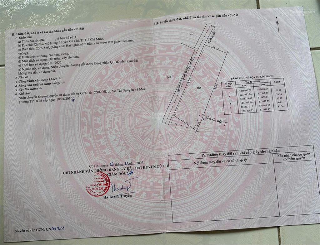 Bán đất mặt tiền khủng 85,5m gần sông sài gòn xã phú mỹ hưng (củ chi cũ), tp. hcm giá chỉ 4,8 tỷ