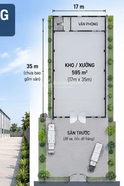 Cho thuê nhà xưởng tại đường lai uyên 25, bàu bàng diện tích 600m2