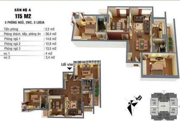 Bán căn 3 phòng ngủ full nội thất, chỉ xách vali về ở, 115m2 chung cư lilama 52 lĩnh nam 5,5 tỷ