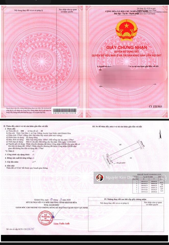 Đất vạn ninh 2 mặt tiền, gần khu đô thị mới của sungroup 179m giá chỉ 2 tỷ 950