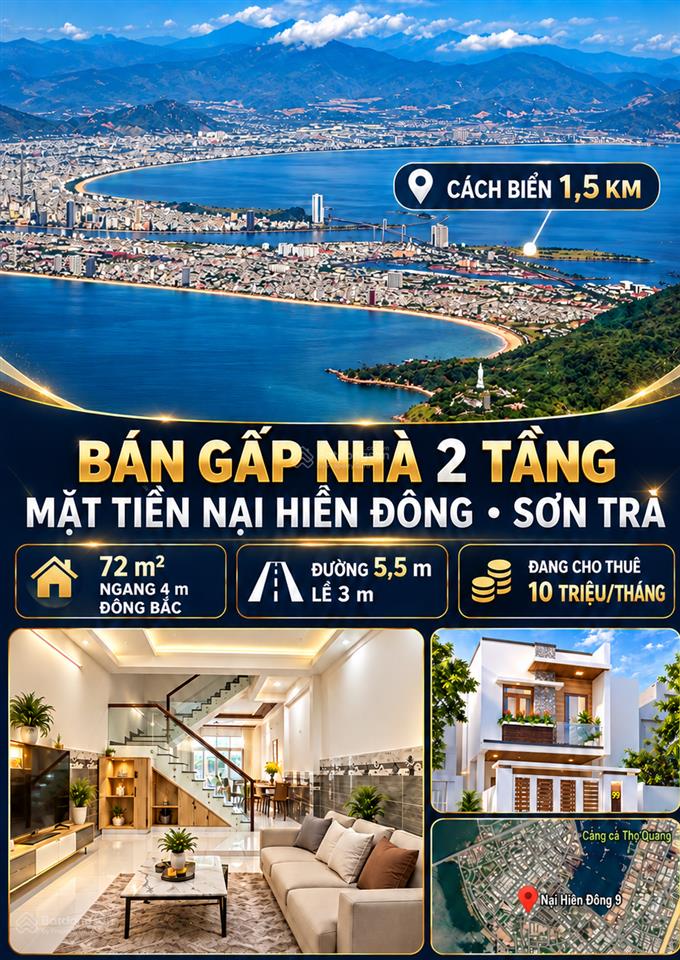 Bể nợ! bán nhanh nhà 2 tầng nại hiên đông, p. sơn trà ven sông hàn
