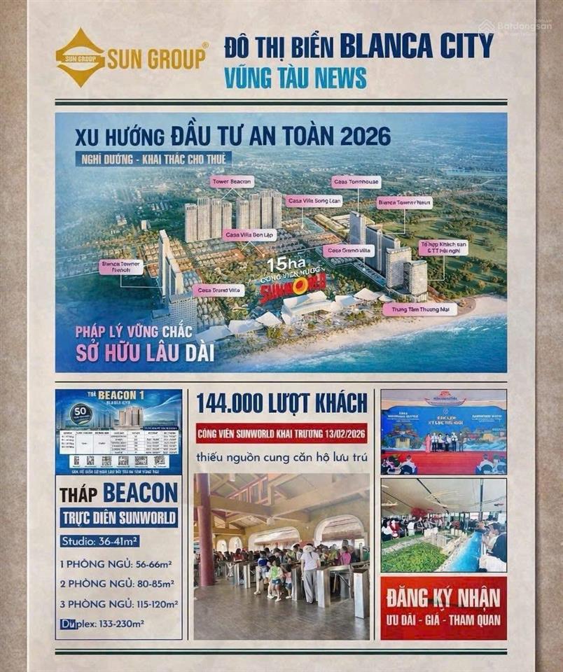 Beacon blanca city căn hộ trực diện biển (sở hữu lâu dài duy nhất) vũng tàu. mở đợt 1. căn đẹp