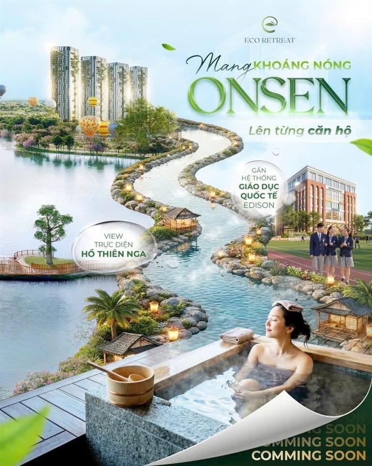 Ecopark ra mắt căn hộ onsen đầu tiên tại eco retreat. 3pn view hồ thiên nga trực diện  8,5tỷ 130m2