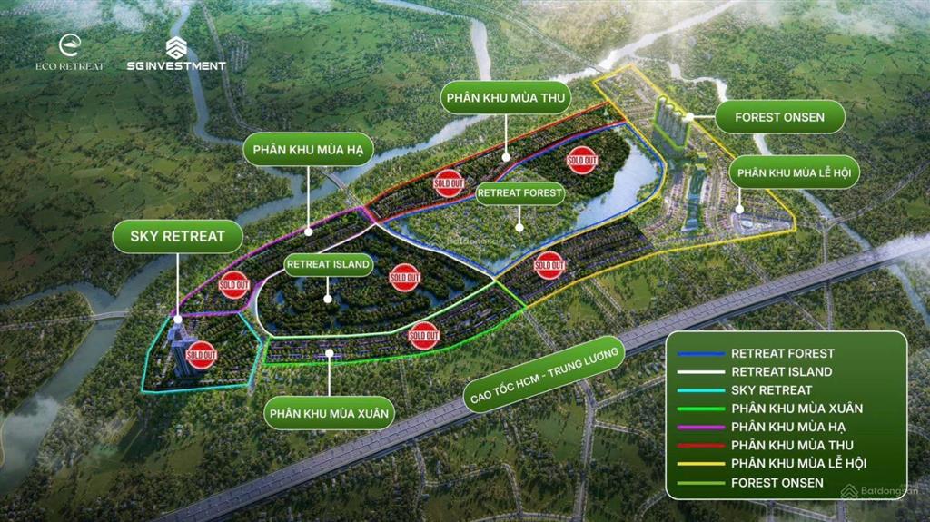 Bán căn hộ khu forest onsen (eco retreat) căn 2pn 2wc  tầng cao. view sông bến lức & hồ thiên nga