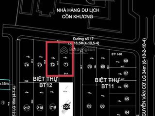 Bán nền góc 2 mặt tiền đường nguyễn hữu cầu và phạm công trứ, khu biệt thự cồn khương cần thơ