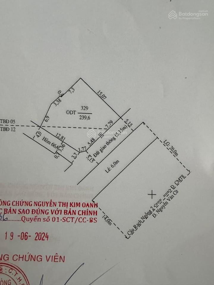 Bán đất 2 mặt tiền đường nguyễn văn cừ, gần chợ trần việt châu, trung tâm thành phố cần thơ