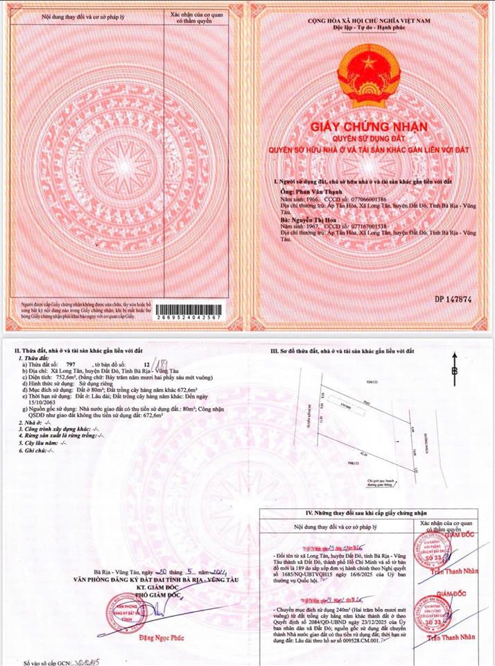Cần bán đất mặt tiền tỉnh lộ 765 giá chỉ 1,3 tỷ/nền ngay chợ long tân