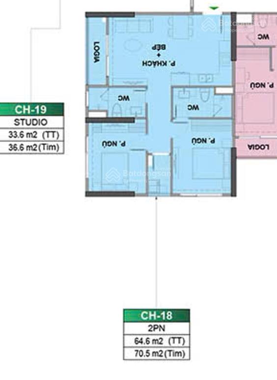 Bán ld3xx18 2pn lô góc 64.6m2 hướng tb tn view trường học giá chỉ 4,3 tỷ