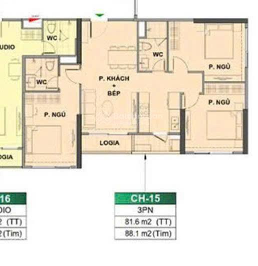 Bán ld1xx15 dt 81.4m tầng trung lô góc view công viên, giá chỉ 5.45