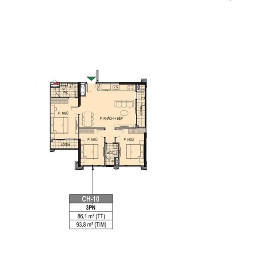 Duy nhất căn 3 ngủ view bể bơi rẻ nhất thị trường dt 86.1m giá chỉ 5.75tỷ thu về  0911 269 ***