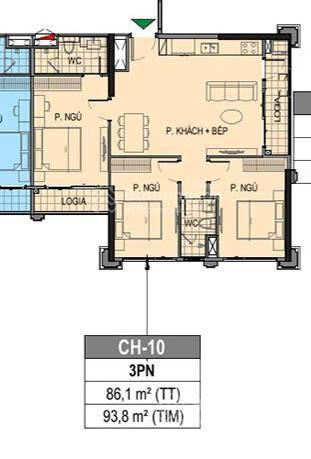 Bán pr6xx10, 3n 2wc, 86.1 m² hướng mát 3n view bể bơi paris giá tốt thị trường