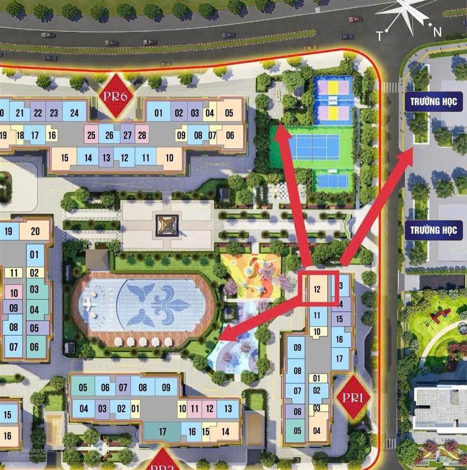 Cực rẻ căn pr1xx12, 3n 2wc, 85.2 m2 tầng đẹp view trực diện bể bơi 1000m  tháp effel