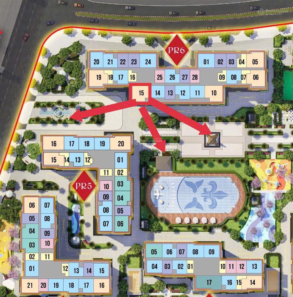 Bán pr6xx15  3pn2wc tầng trung view nhìn hồ bơi 1000m và tháp eiffel giá chỉ 5,5 tỷ siêu đẹp