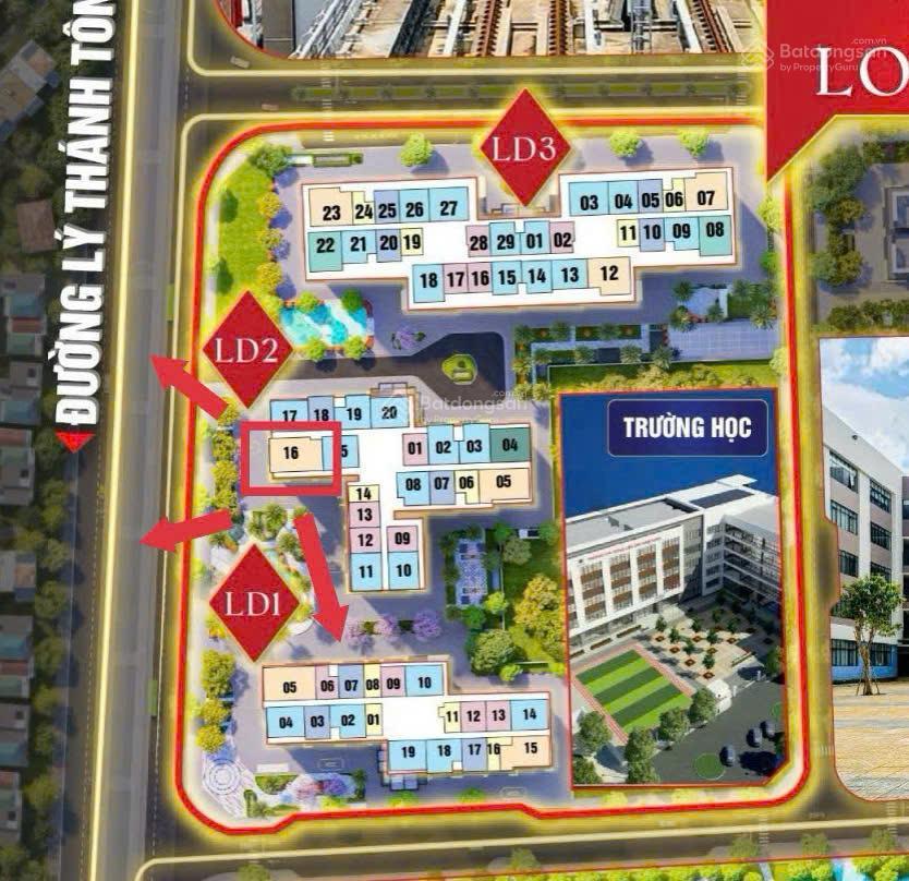 Bán ld2xx16 3pn tầng trung 98m2, tb  tn giá chỉ từ 6.2x tỷ
