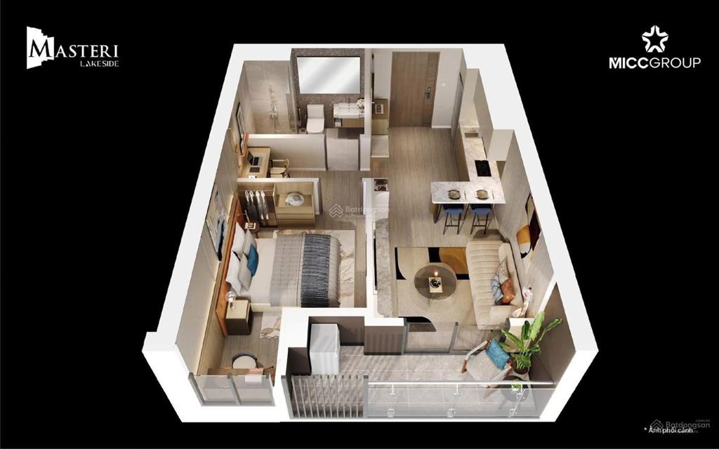 Bán giảm 100tr với hđmd căn 1pn + 1 masterise lakeside 46,1m2, giá chỉ 3,080 tỷ thu về