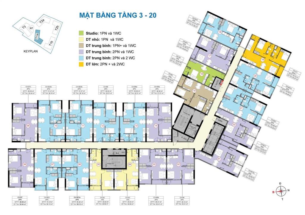 Cập nhật giỏ hàng tháp t1b, t2b, t1a, t2a, t3 dự án destino centro tháng 07/2026