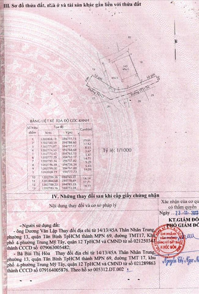 Bán đất 2 mặt tiền ~700m2 hóc môn  14,9 tỷ