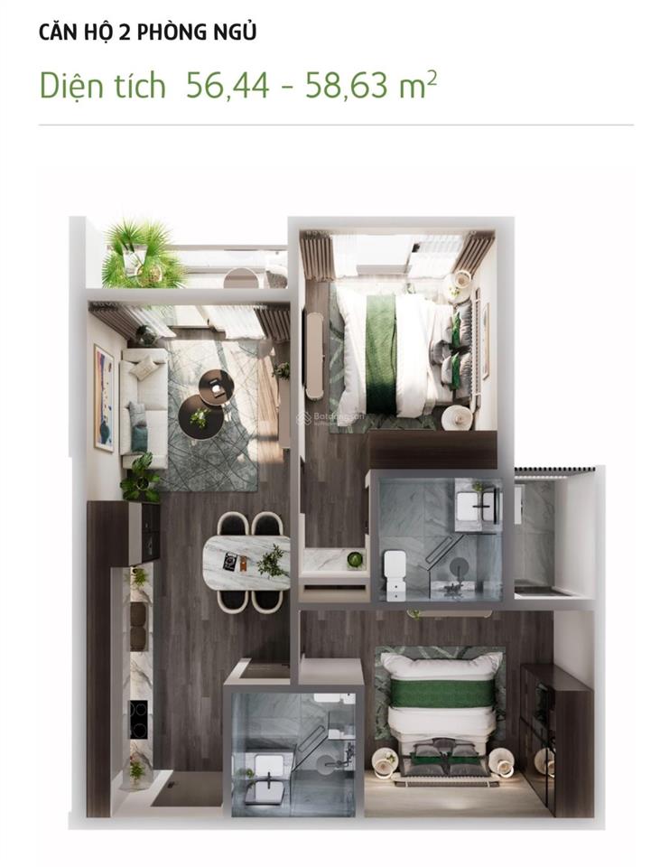 Cắt lỗ cực sâu căn 2pn 58m2 2,7 tỷ tòa p3 view ngoại khu cực đẹp,  0943 775 ***