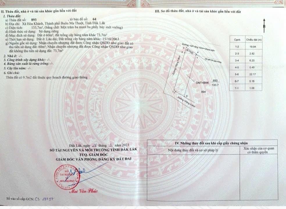 Bán nhà 3 mặt tiền ngộp bank xã hòa khánh buôn ma thuột