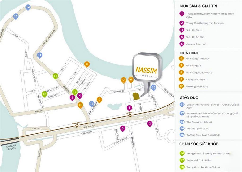 Bán hoặc cho thuê căn hộ tại the nassim thảo điền gồm 3 phòng ngủ view sông với diện tích 135m2